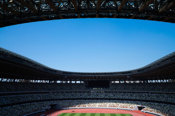 港区神宮にある新国立競技場、陸上競技場アリーナ © hirota