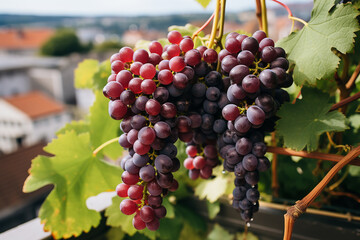 Fototapeta premium red wine grapes on natural background