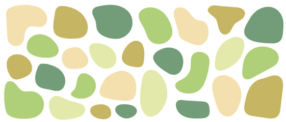 抽象的　丸　シェイプ　フレーム 　見出し　セット　ナチュラル