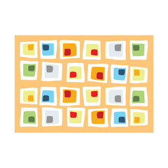 Colorful square pattern on a white background. Vector illustration in flat style.