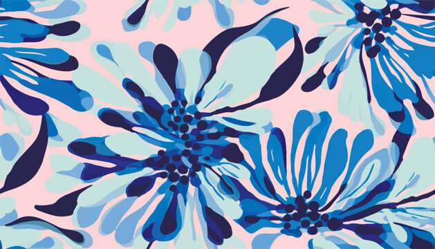 Trendy contemporary floral seamless pattern. Fashionable template for design