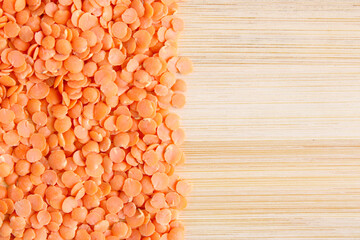 Lentil Seeds On Wood Board 1