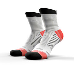 Running socks with mesh ventilation isolated on a white background