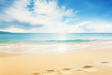 Fototapeta na wymiar Summer beach landscape. Vacation background. Ai generated