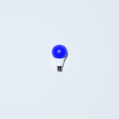 Blue Lightbulb With White Background