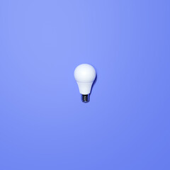 White Lightbulb With Blue Background