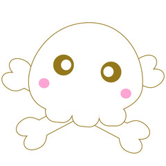 Skull bone in Halloween day clipart cartoon