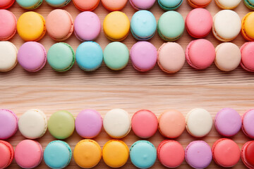 Fototapeta na wymiar colorful macarons on background