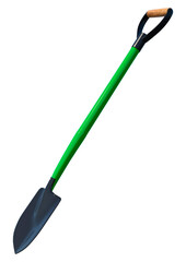 3D Rendering Shovel on White