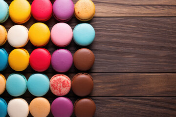 colorful macarons on background