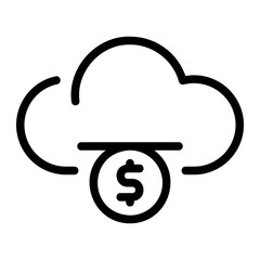 cloud banking line icon