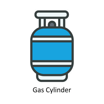 Gas Cylinder Vector Fill outline Icon Design illustration. Nature and ecology Symbol on White background EPS 10 File