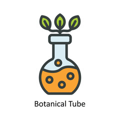 Botanical Tube  Vector Fill outline Icon Design illustration. Nature and ecology Symbol on White background EPS 10 File