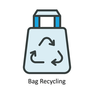 Bag Recycling Vector Fill outline Icon Design illustration. Nature and ecology Symbol on White background EPS 10 File
