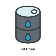 oil Drum Vector Fill outline Icon Design illustration. Nature and ecology Symbol on White background EPS 10 File