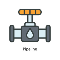 Pipeline Vector Fill outline Icon Design illustration. Nature and ecology Symbol on White background EPS 10 File