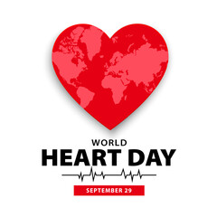 World Heart Day design. Creative banner, poster, card and background design of heart care concept. Vector illustration