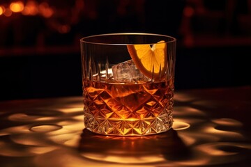 Elegant old fashioned cocktail. AI generated