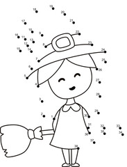 Halloween Dot to Dot Coloring pages