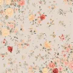 Floral pattern on a cream background. Mother's day flower background