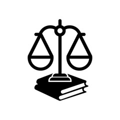 Law book And scales of justice and scales vector icon for Law firm logo design.