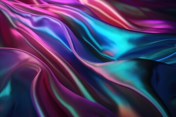 Obraz premium Holographic silk texture playful color. AI generated