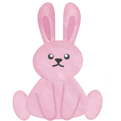 pink rabbit isolated