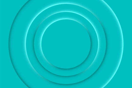 Geometric background turquoise vector circles neomorphism background, brochure template