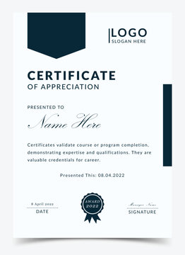 Certificate of Appreciation template. Cool cleam design