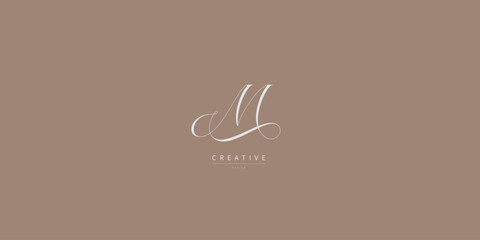 Unique letter M logo design. Luxury initial monogram. Creative elegant design letter M