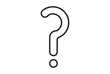 question mark flat icon minimalistic line shape symbol black sign artwork