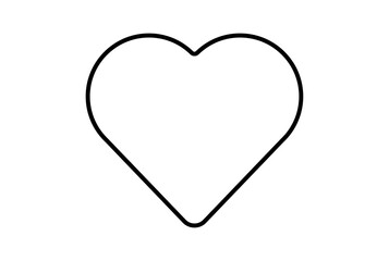 heart flat icon minimalistic line shape symbol black sign artwork