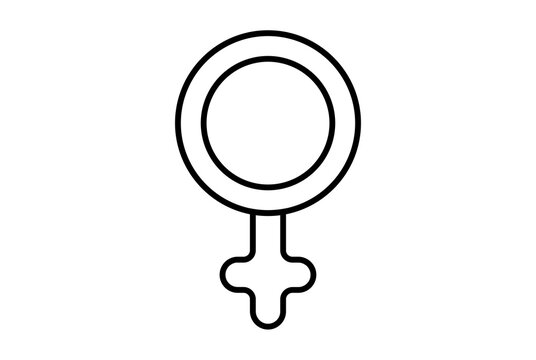 girl flat icon minimalistic line shape symbol black sign artwork