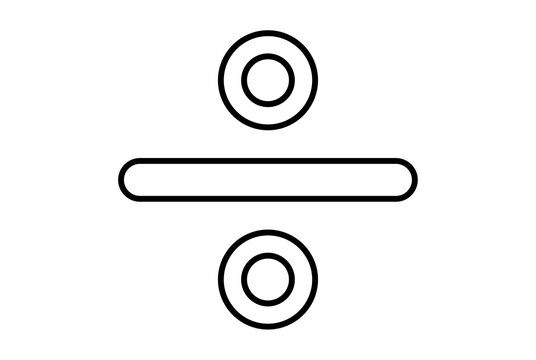 division symbol flat icon minimalistic line shape symbol black sign artwork