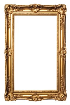 gold picture painting frame isolated on white background png