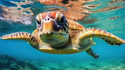 Sea Turtle in the Sea