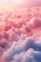 Fotobehang fluffy pink cotton candy cloud texture background © Pedro