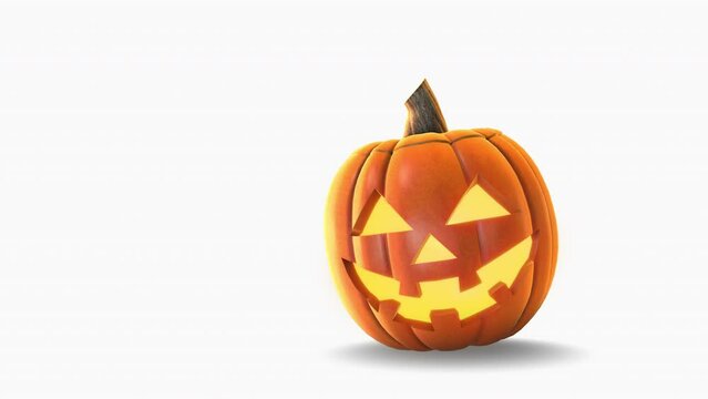 Happy halloween scary pumpkin isolated on white background