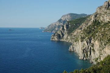 Fototapeta na wymiar Costiera Amalfitana nel golfo di Napoli
