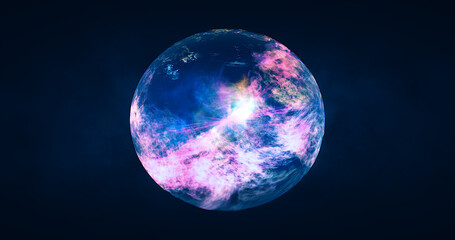 Abstract ball sphere planet energy transparent glass space abstract background