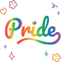 LGBT lettering pride coloured vector illustration