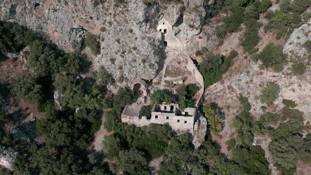 Afkule Ancient Monastery Aerial View 