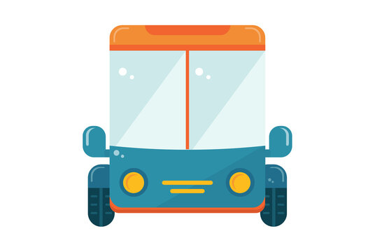 bus illustration colored icon detailed transportation symbol vehicle shape sign artwork