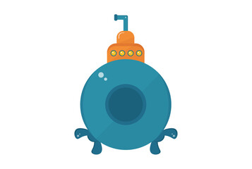 Submarine illustration colored icon detailed transportation symbol vehicle shape sign artwork
