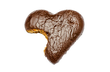 bitten-into chocolate heart PNG file