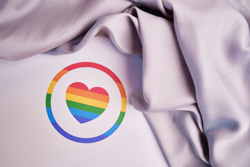 Rainbow heart. LGBT flag. LGBTQIA Pride Month in June. Lesbian gay bisexual transgender. Gender...