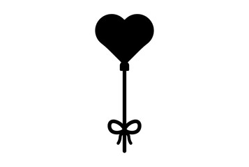 balloon flat icon valentines day symbol black glyph sign artwork