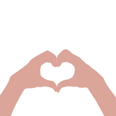 Obraz premium Vector flat illustration of hands in a heart. Vector design element for infographic, web, internet, presentation.