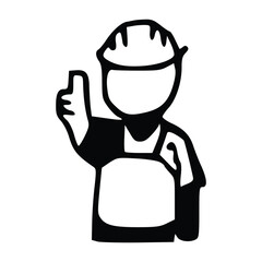 Construction worker with thumb up icon vector isolated on white background for your web and mobile app design, Construction worker with thumb up logo concept