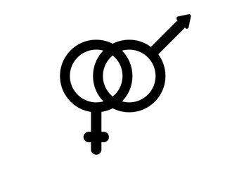 hetero flat icon valentines day symbol black glyph sign artwork - obrazy, fototapety, plakaty
